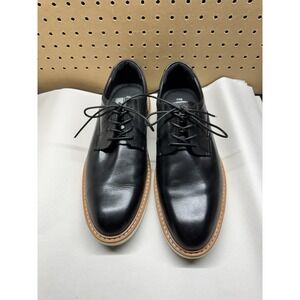 Mens Nordstrom Rack Eugene Black Leather Formal Comfort Shoes Size 12 M GUC